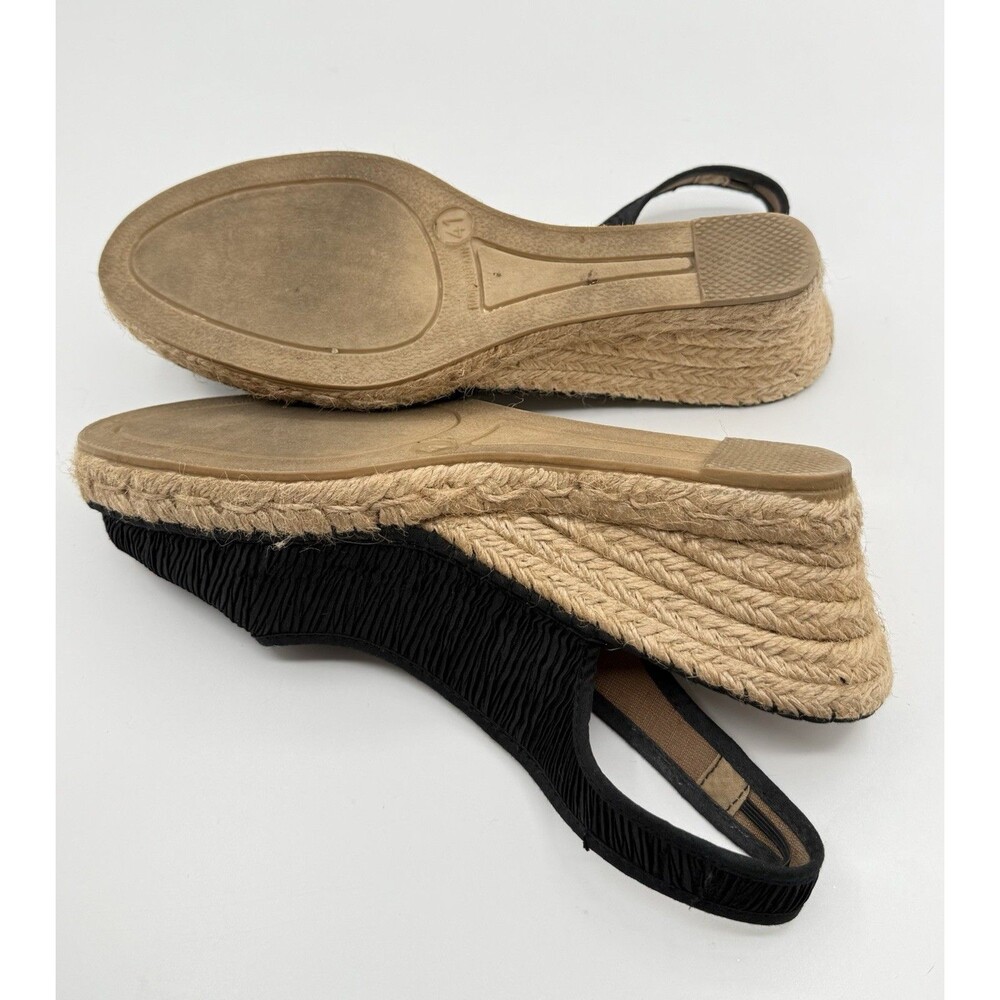 WEDGE‎ SANDAL Azura “Jeanette” Silk Peep Toe, Size 9.5 Made In Spain 41 Euro - Picture 5 of 5
